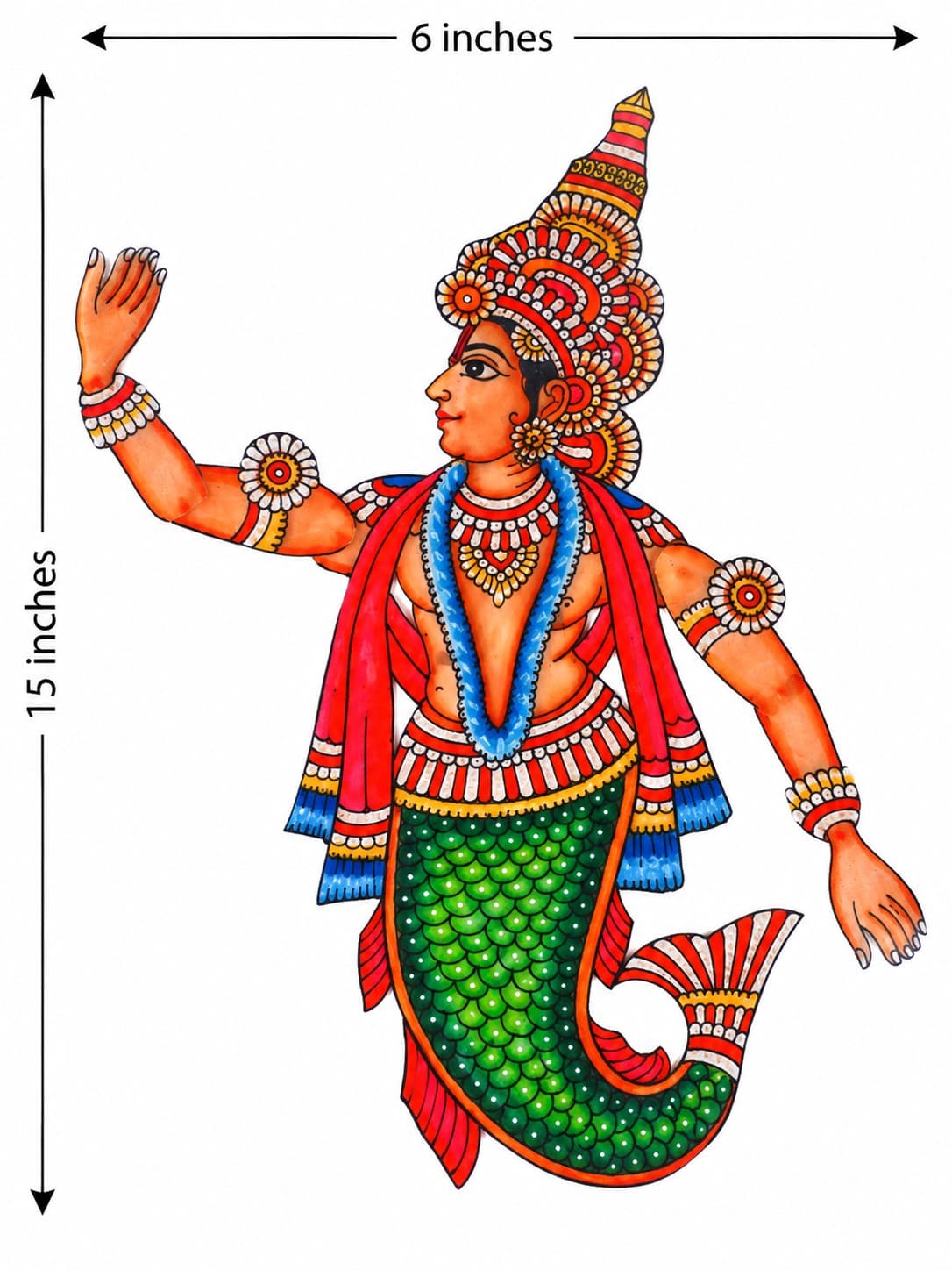 Matsya Avatar (Macha Avatar) Handcrafted - Tholu Bommalata — alternate view Matsya Avatar (Macha Avatar) Handcrafted - Tholu Bommalata — alternate view